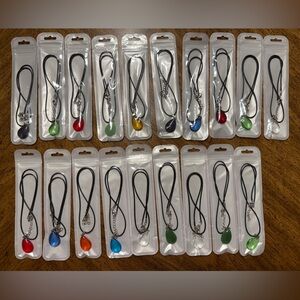 Lot of 19 Colorful Teardrop Resin Necklace